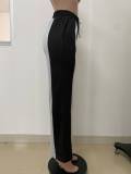 Women Casual Patchwork Loose Straight Pants