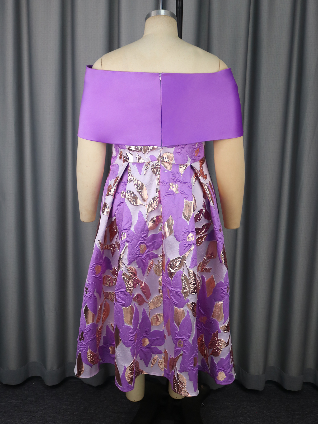 Women Sexy Off Shoulder Jacquard Elegant Formal Party Dresses