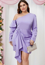 Plus Size Women Long Sleeve Slash Shoulder Off-shoulder Bodycon Dress Plus Size Women Long Sleeve Slash Shoulder Off-shoulder Bodycon Dress