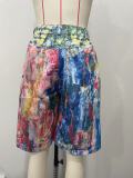 Women Casual Painted Printed Shorts
