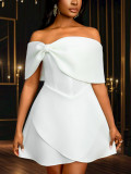 Women Sexy Off Shoulder Elegant Bowknot Off Shoulder Party Dresses