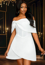 Women Sexy Off Shoulder Elegant Bowknot Off Shoulder Party Dresses