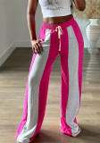 Women Casual Patchwork Loose Straight Pants