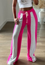 Women Casual Patchwork Loose Straight Pants Women Casual Patchwork Loose Straight Pants