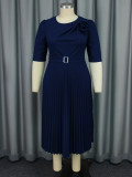 Women Floral Pleated Party Dress