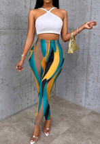 Women Basic Print Pants Women Basic Print Pants