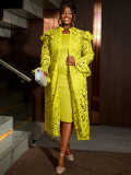 Plus Size Women Half High Neck Lace Dress Two-piece Set