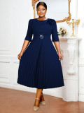 Women Floral Pleated Party Dress
