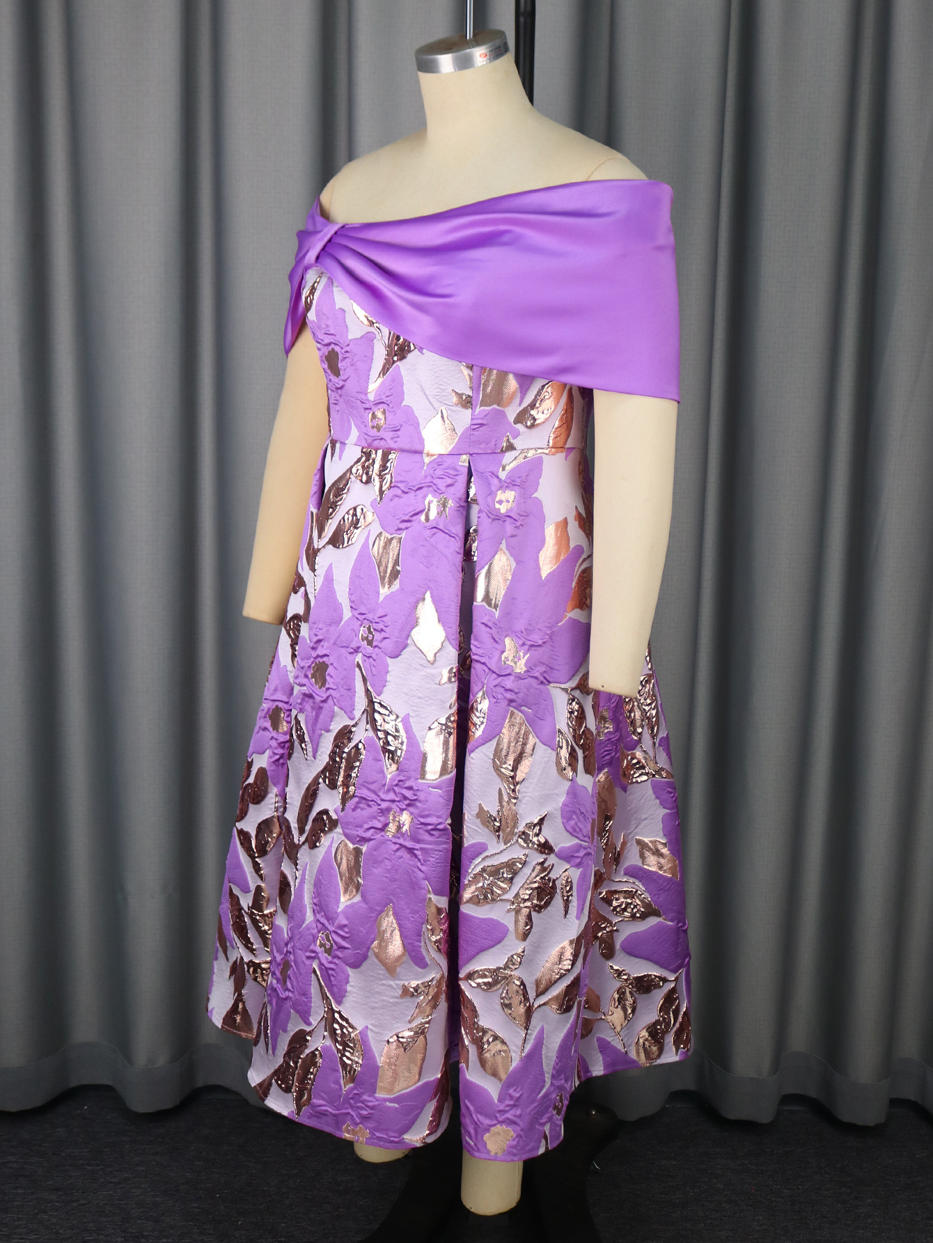 Women Sexy Off Shoulder Jacquard Elegant Formal Party Dresses