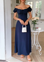 Spring/Summer Women's Party Elegant Off-Shoulder Short-Sleeved Dress Spring/Summer Women's Party Elegant Off-Shoulder Short-Sleeved Dress