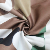 Women's Long Casual Fashion Camouflage Printed Patched Jacket
