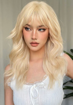 Platinum Bangs Long Curly Wig - Synthetic Fiber (Full Head) Platinum Bangs Long Curly Wig - Synthetic Fiber (Full Head)