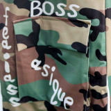 Women's Long Casual Fashion Camouflage Printed Patched Jacket