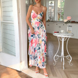 Spring/Summer Women's Chic Elegant Strappy Print Layered Dress