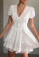 Spring/Summer Women's Elegant Deep-V Hollow Short Dress