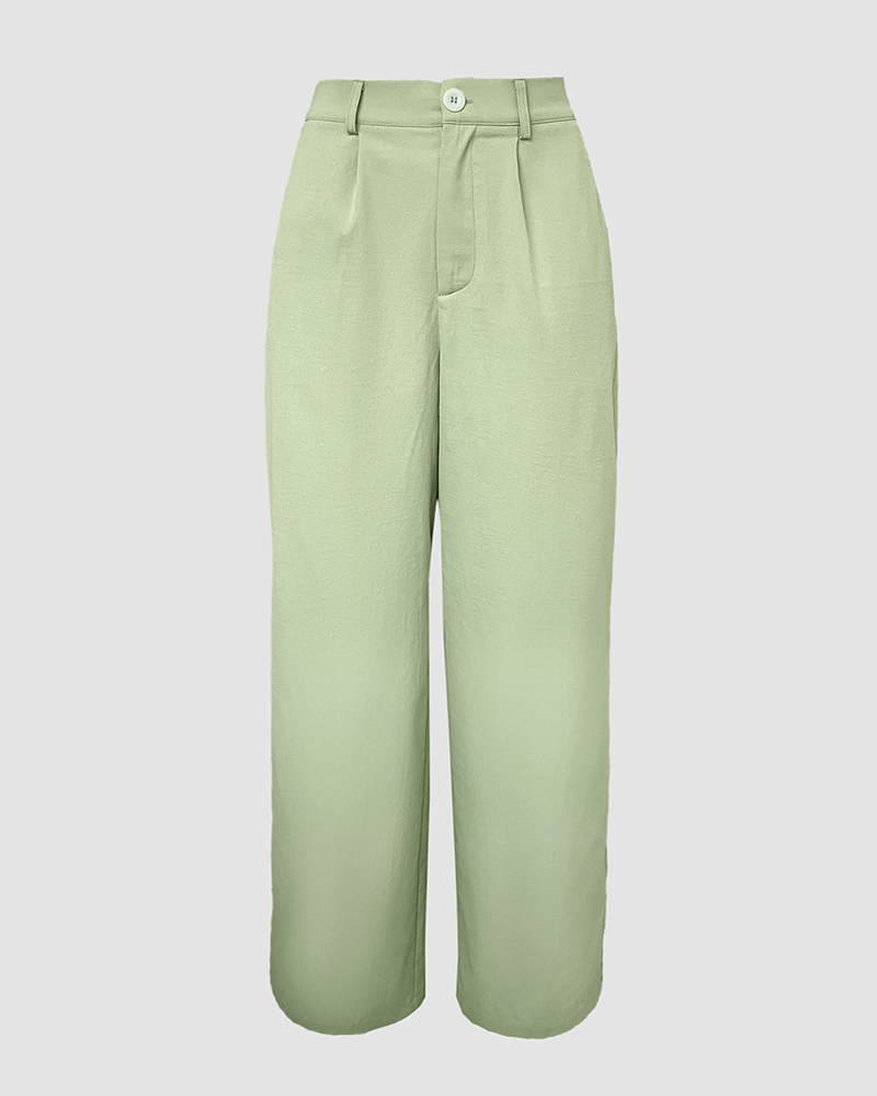 Fashion Lace-Up Strap Wide Leg Two Piece Pants Set