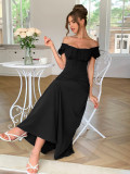Spring/Summer Women's Party Elegant Off-Shoulder Short-Sleeved Dress