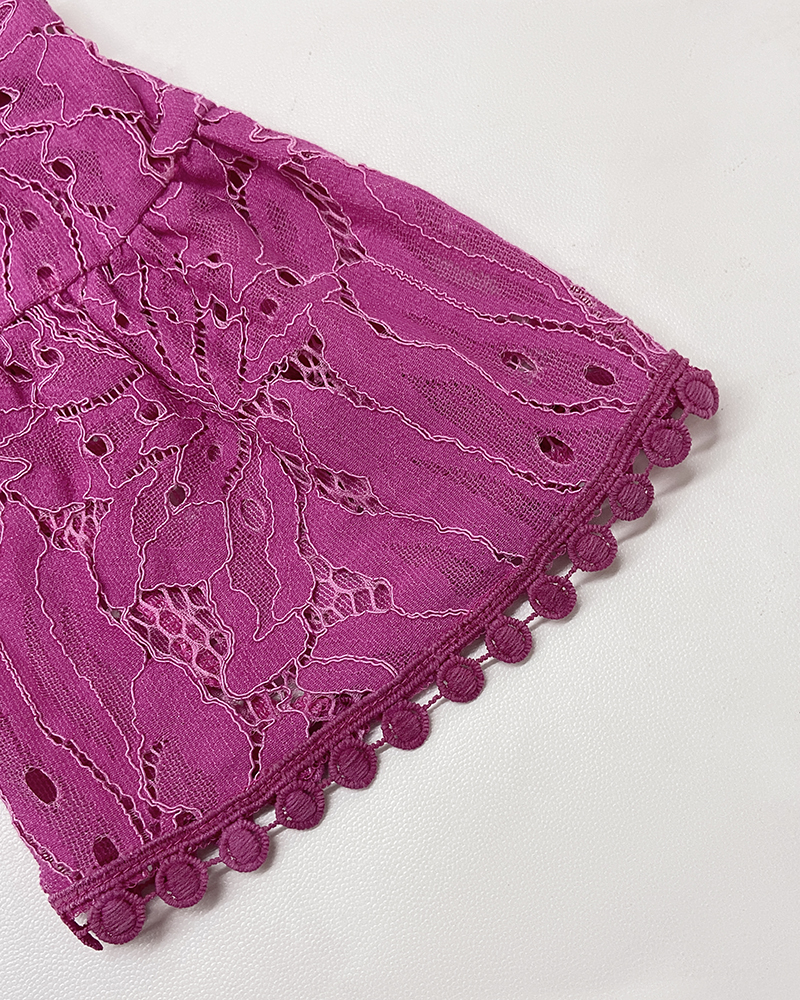 Rose Off-Shoulder Tie Loose Bell-Bottom Sleeve Top & Wide Leg Loose Pants Set