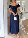 Spring/Summer Women's Party Elegant Off-Shoulder Short-Sleeved Dress