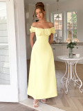 Spring/Summer Women's Party Elegant Off-Shoulder Short-Sleeved Dress