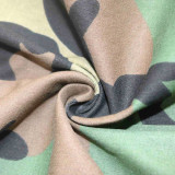 Women's Long Casual Fashion Camouflage Printed Patched Jacket