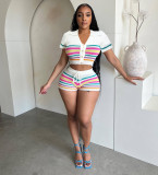 Women's Fashion Cardigan Sweater & Bodycon Shorts Set