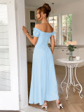 Spring/Summer Women's Party Elegant Off-Shoulder Short-Sleeved Dress