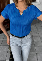 Spring/Summer Women's Casual Solid Color Short Sleeve Top Spring/Summer Women's Casual Solid Color Short Sleeve Top