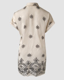 Women's Short Sleeve Casual Shirt Dress