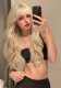 Gold Long Curly Wig with Bangs - Synthetic Fiber (Full Head, Xuchang)