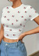 Women Summer Hip-Hop Rock Short Sleeve Crop T-Shirt