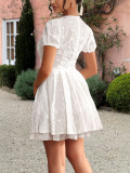 Spring/Summer Women's Elegant Deep-V Hollow Short Dress