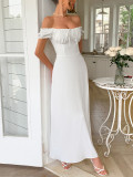 Spring/Summer Women's Party Elegant Off-Shoulder Short-Sleeved Dress