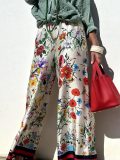 Spring/Summer Women's Printed Casual Shirt & Pants Two-Piece Set