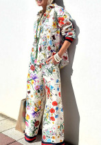 Spring/Summer Women's Printed Casual Shirt & Pants Two-Piece Set Spring/Summer Women's Printed Casual Shirt & Pants Two-Piece Set