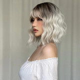 Platinum Short Curly Wig - High Temp Silk, Net (Full Head)