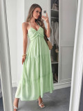 Spring/Summer Women's Elegant Holidays Halter-Neck Beach Long Dress