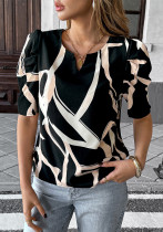 Spring/Summer Women's Casual Printed Short-Sleeved Shirt