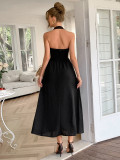 Women Elegant Holidays Halter Neck Waist Dress