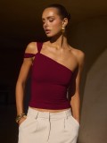 Women Irregular Strapless Strapless Vest Ruched Top