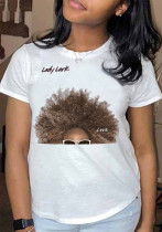 Women Letter Print Round Neck Short Sleeve T-shirt Women Letter Print Round Neck Short Sleeve T-shirt