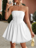 Women Elegant Strapless Dress