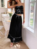 Spring/Summer Women's Holidays Casual Beach Style Strappy Two-Piece Skirt Set
