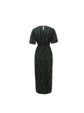 Women Holidays Casual Printed Short Sleeve Slit Dress