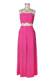 Women sexy sretchy strapless vest and wide-leg pants two-piece set