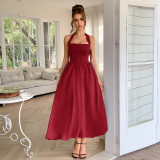 Women Elegant Holidays Halter Neck Waist Dress