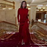 Women Fall Round Neck Bodycon Long Sleeve Dress