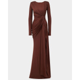 Women Fall Round Neck Bodycon Long Sleeve Dress