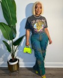 Women street multi-pocket Cargo Denim Pants
