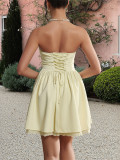 Women Elegant Strapless Dress